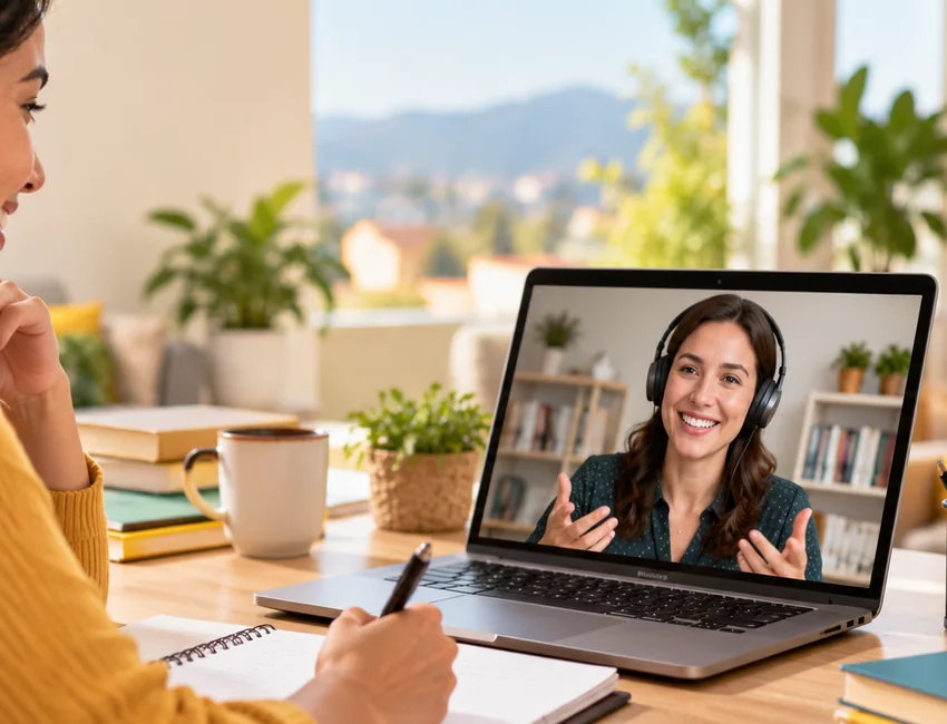 Online English learning session